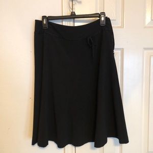 Basic Black Skirt with Ribbon Tie